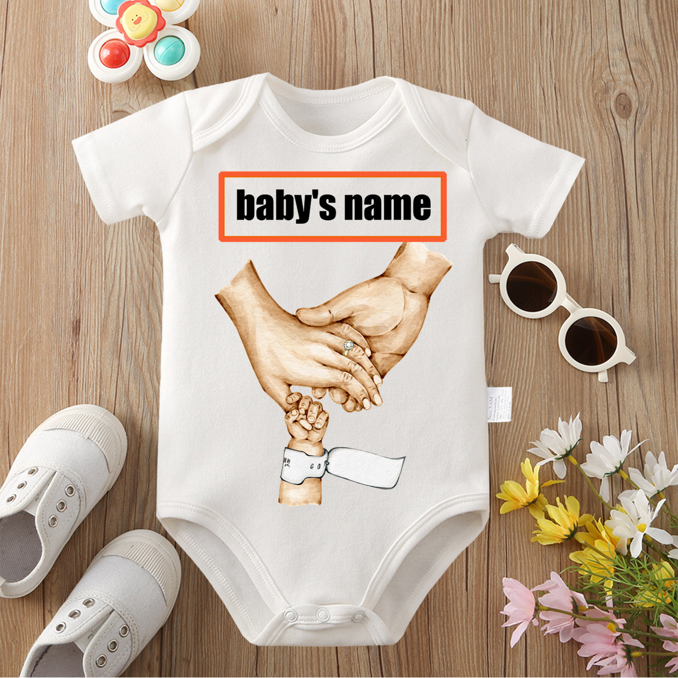 Baby Clothing Names - Texte personnalisé (nom de bébé) combinaison